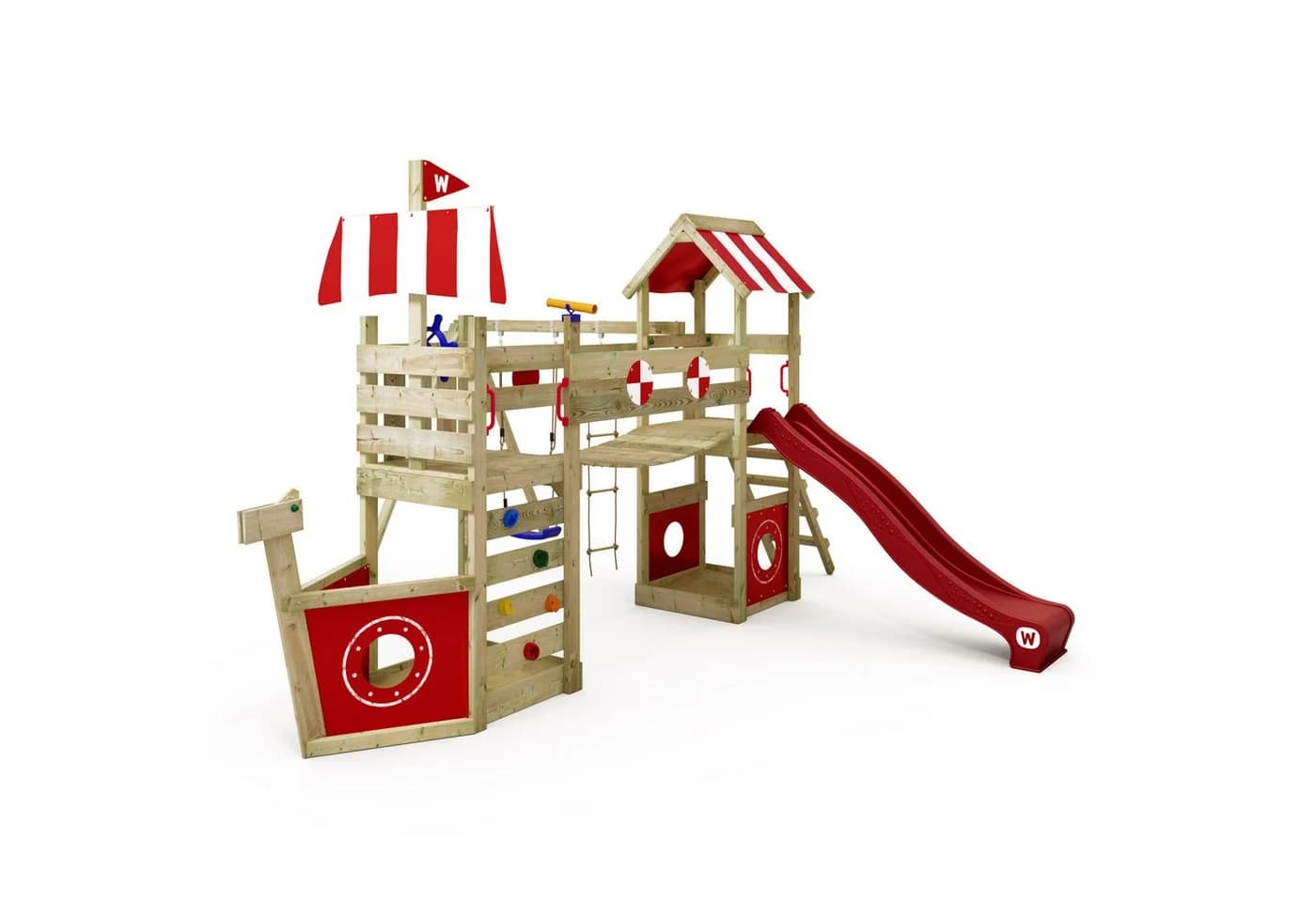Wickey Spielturm StormFlyer Klettergerüst Schiffsoptik Rutsche Kletterwand - Bild 2