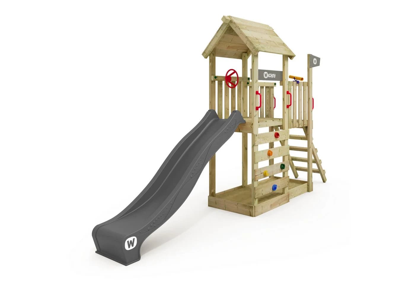 Wickey Spielturm JoyFlyer Klettergerüst mit Wellenrutsche & Sandkasten - Bild 2