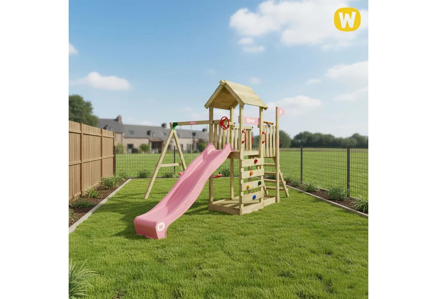 Wickey Spielturm JoyFlyer Garten-Klettergerüst mit Wellenrutsche & Sandkasten - Bild 4