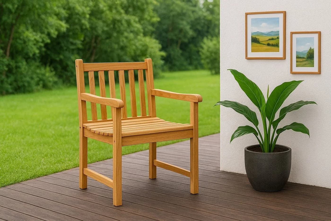 SAM® Gartenstuhl Cuno aus massivem Teakholz mit Armlehnen - Bild 2