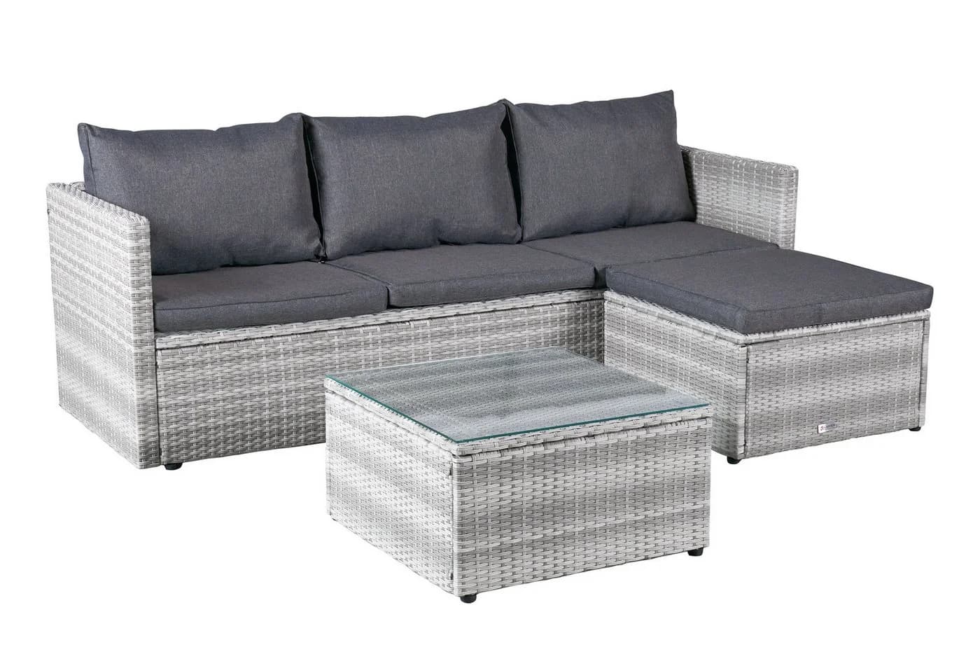LC Garden Eckbankgruppe Loungino Gartenset mit Tisch Grau/Weiß - Bild 2
