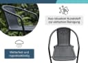 LC Garden Garvista Stapelstuhl Schwarz Gartenstuhl mit Armlehnen Bild 5