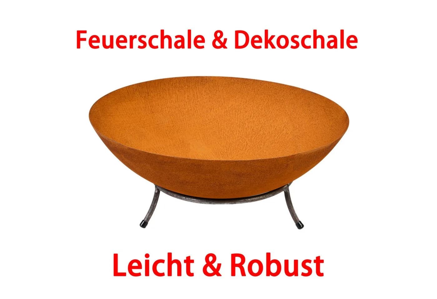 Köhko Feuerschale Braga mit 3-Beine Ständer Rost-Patina - Bild 4