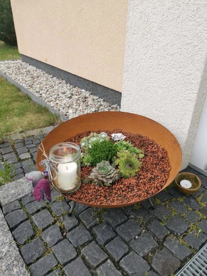 Köhko Feuerschale Braga mit 3-Beine Ständer Rost-Patina - Bild 5
