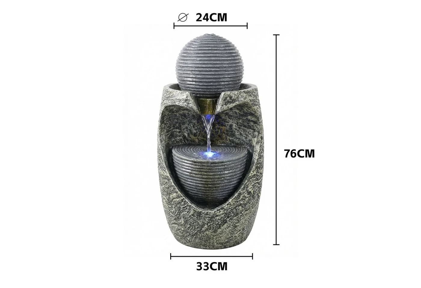 Köhko Gartenbrunnen Steinquell Aura mit LED