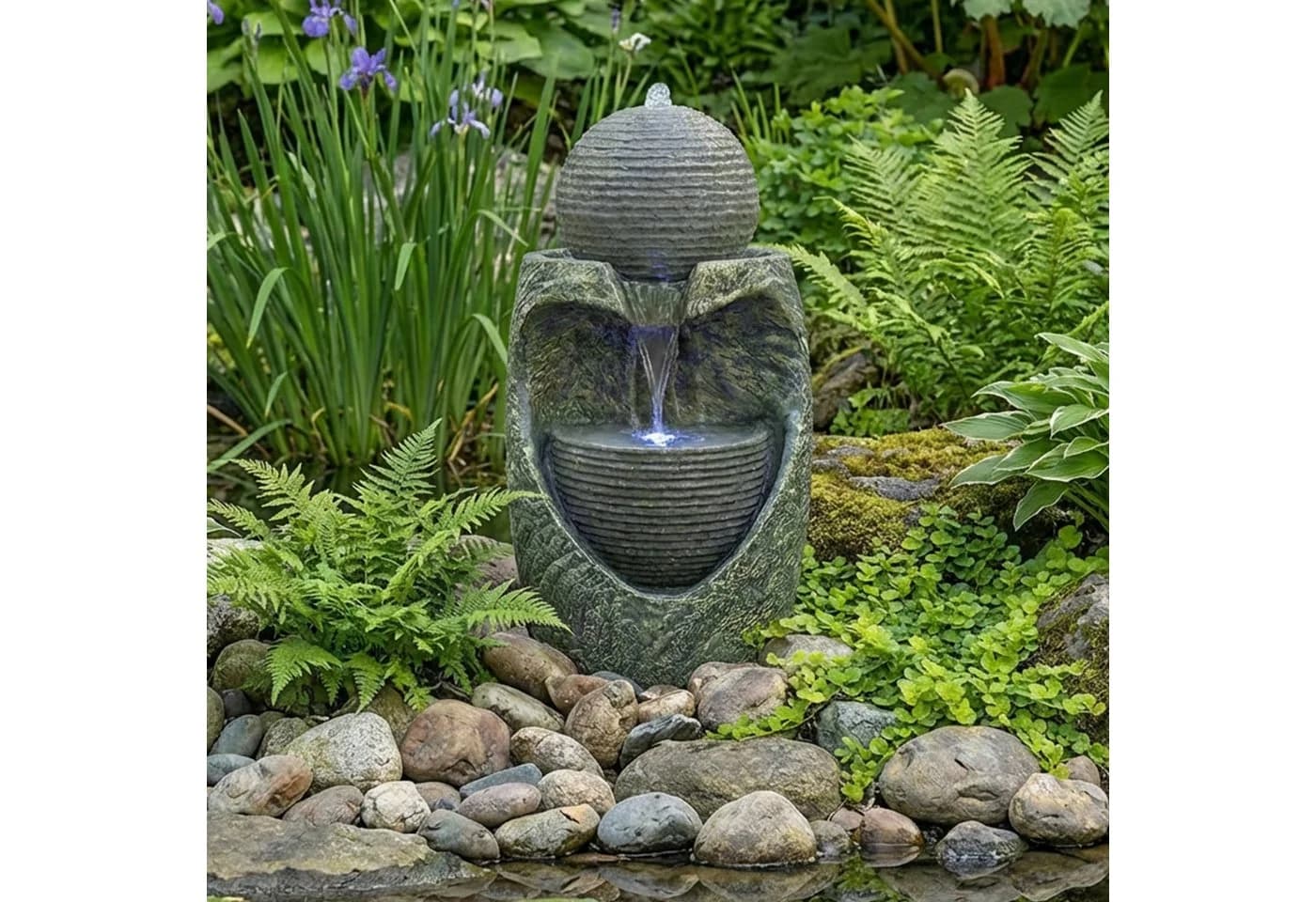 Köhko Gartenbrunnen Steinquell Aura mit LED - Bild 2