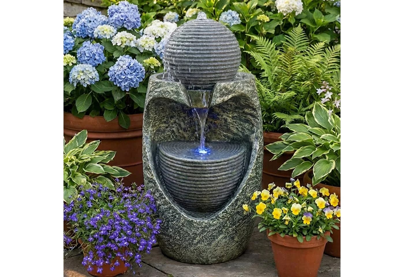 Köhko Gartenbrunnen Steinquell Aura mit LED - Bild 3