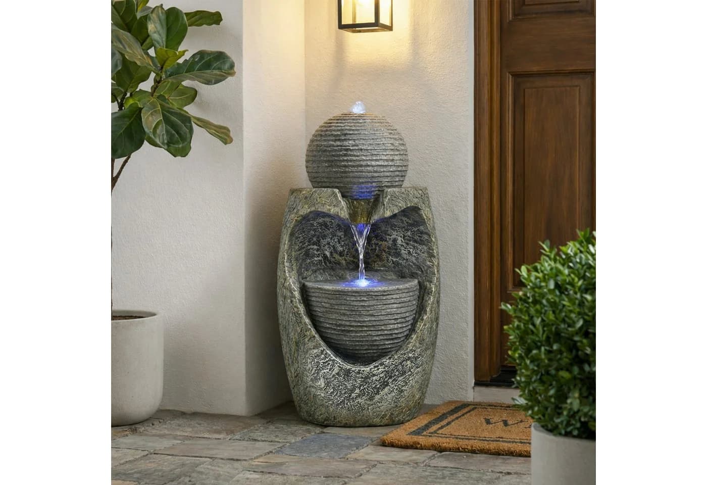 Köhko Gartenbrunnen Steinquell Aura mit LED - Bild 5
