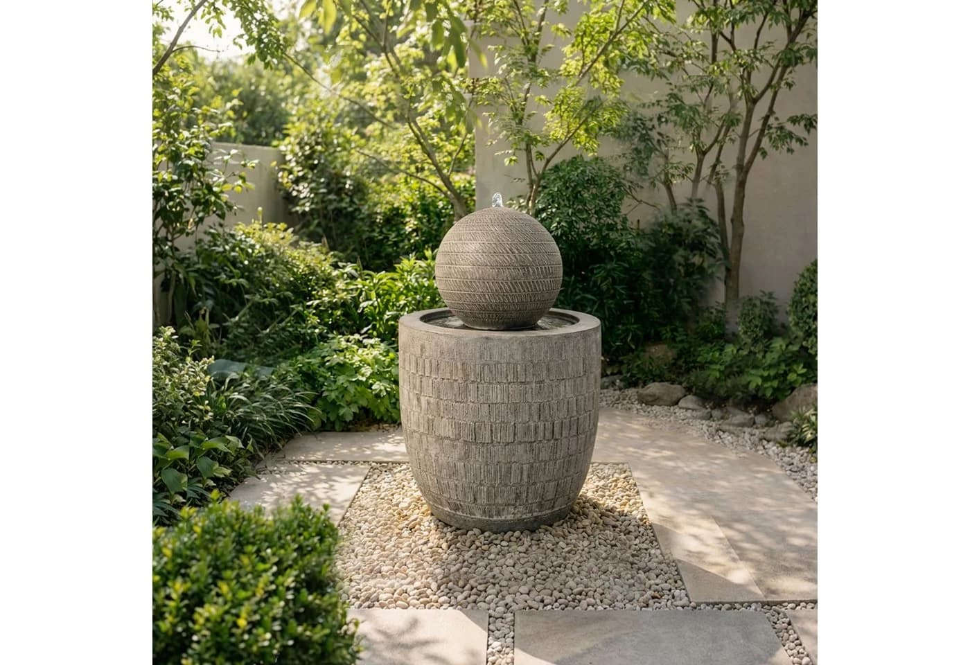 Köhko Gartenbrunnen Kugelbrunnen mit LED - Bild 2