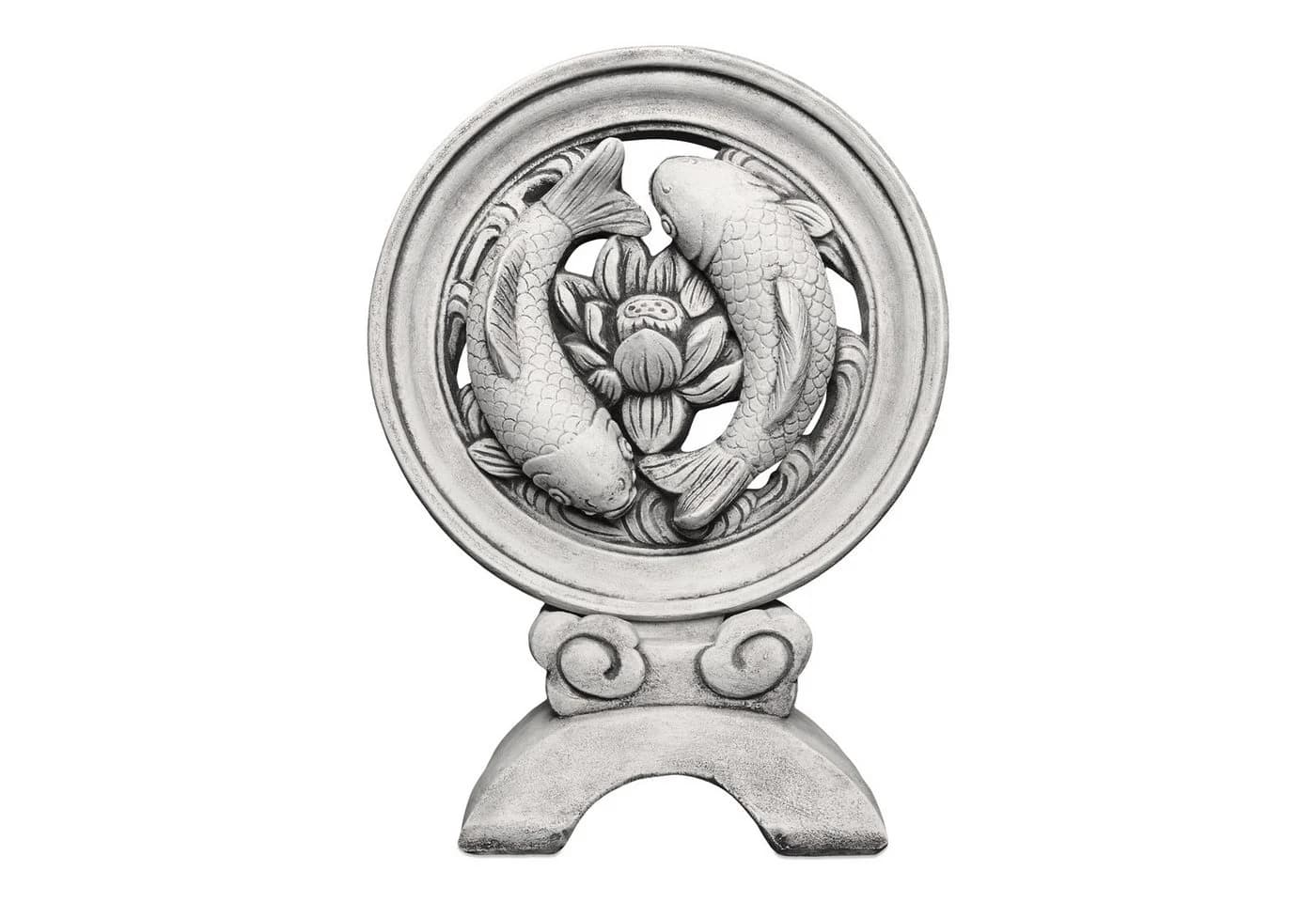 gartendekoparadies.de Gartenfigur Skulptur Koi-Fische Grau