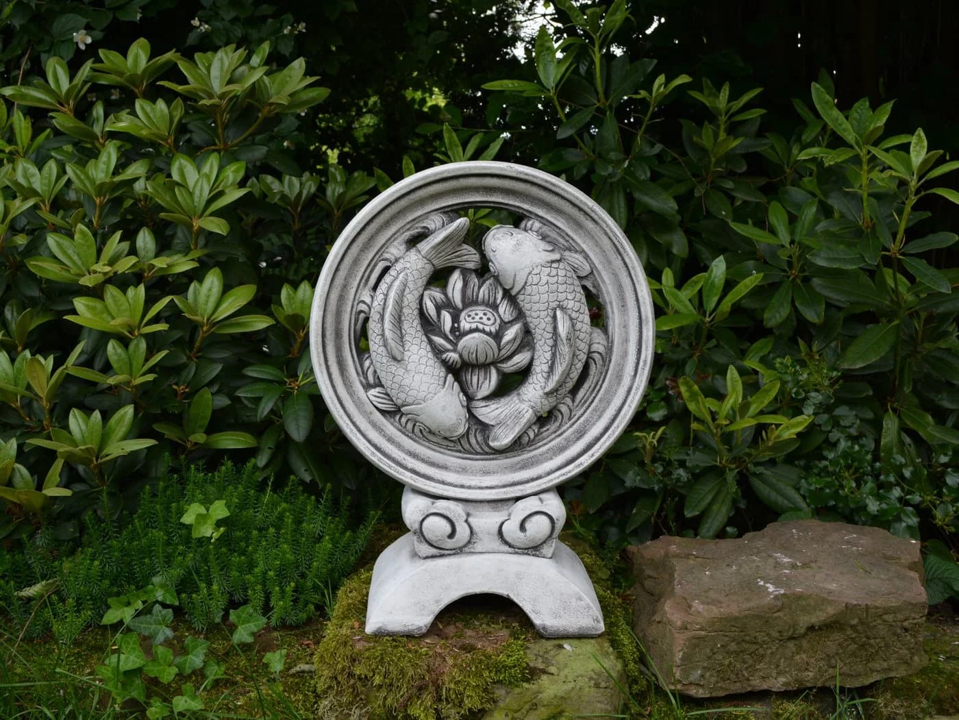 gartendekoparadies.de Gartenfigur Skulptur Koi-Fische Grau - Bild 4