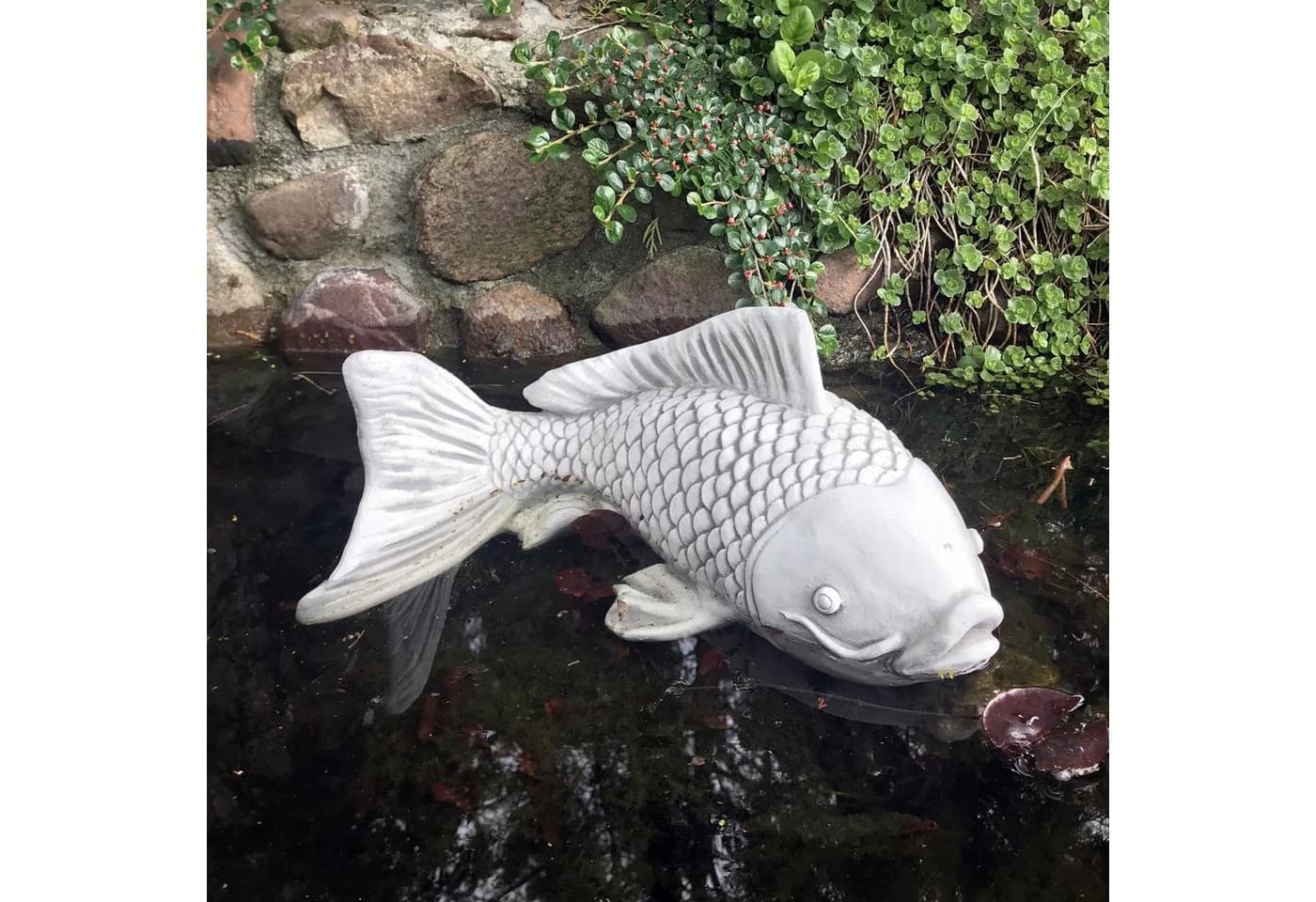 gartendekoparadies.de Gartenfigur Saragoi-Fisch Grau Frostsicher - Bild 2