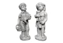 gartendekoparadies.de Gartenfigur Set Junge und Mädchen Steinfiguren Bild 1