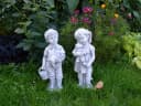 gartendekoparadies.de Gartenfigur Set Junge und Mädchen Steinfiguren Bild 4