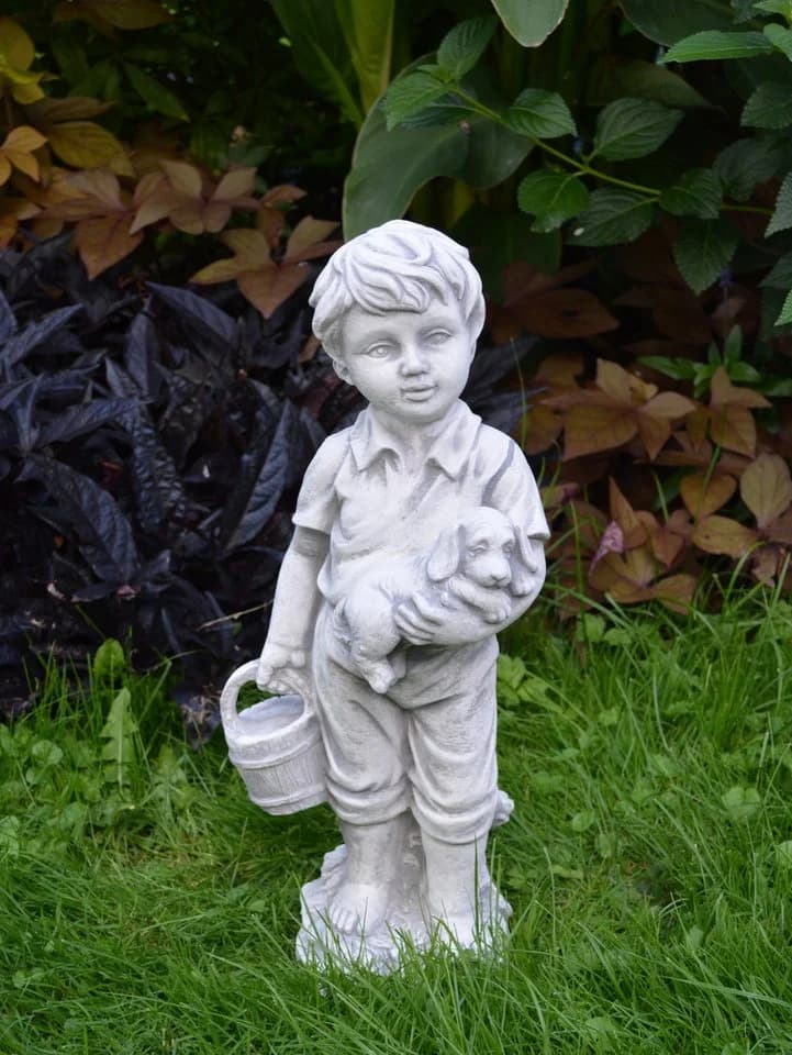 gartendekoparadies.de Gartenfigur Set Junge und Mädchen Steinfiguren - Bild 5
