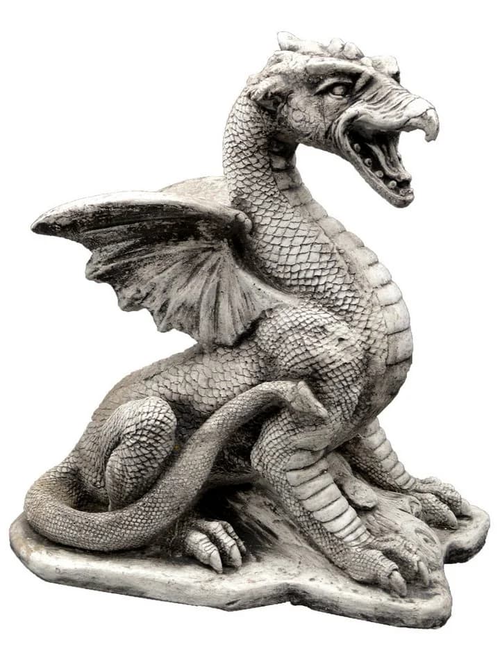 gartendekoparadies.de Gartenfigur Sagenhafter Drache Grau
