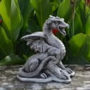 gartendekoparadies.de Gartenfigur Sagenhafter Drache Grau Bild 2