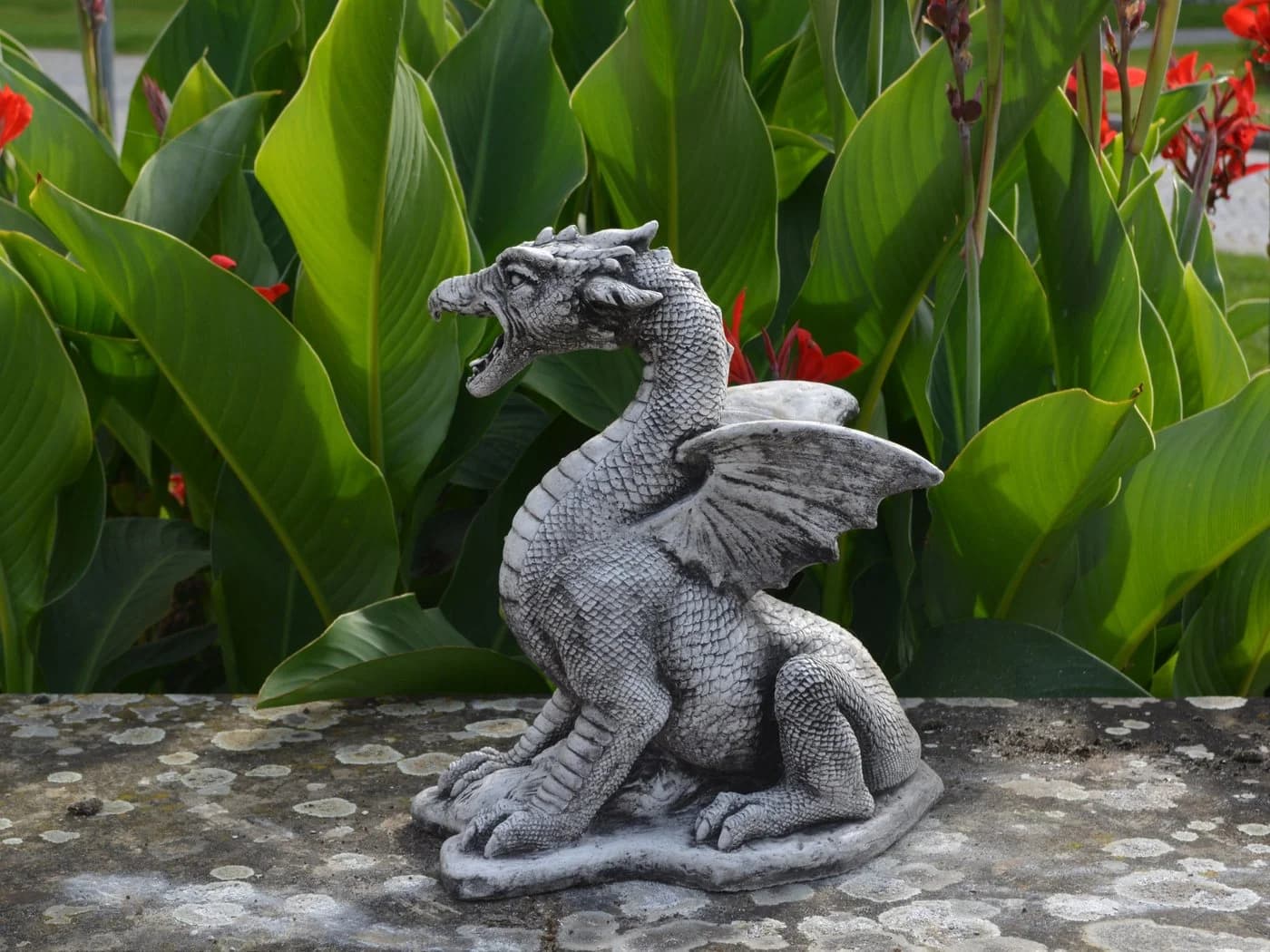 gartendekoparadies.de Gartenfigur Sagenhafter Drache Grau - Bild 4