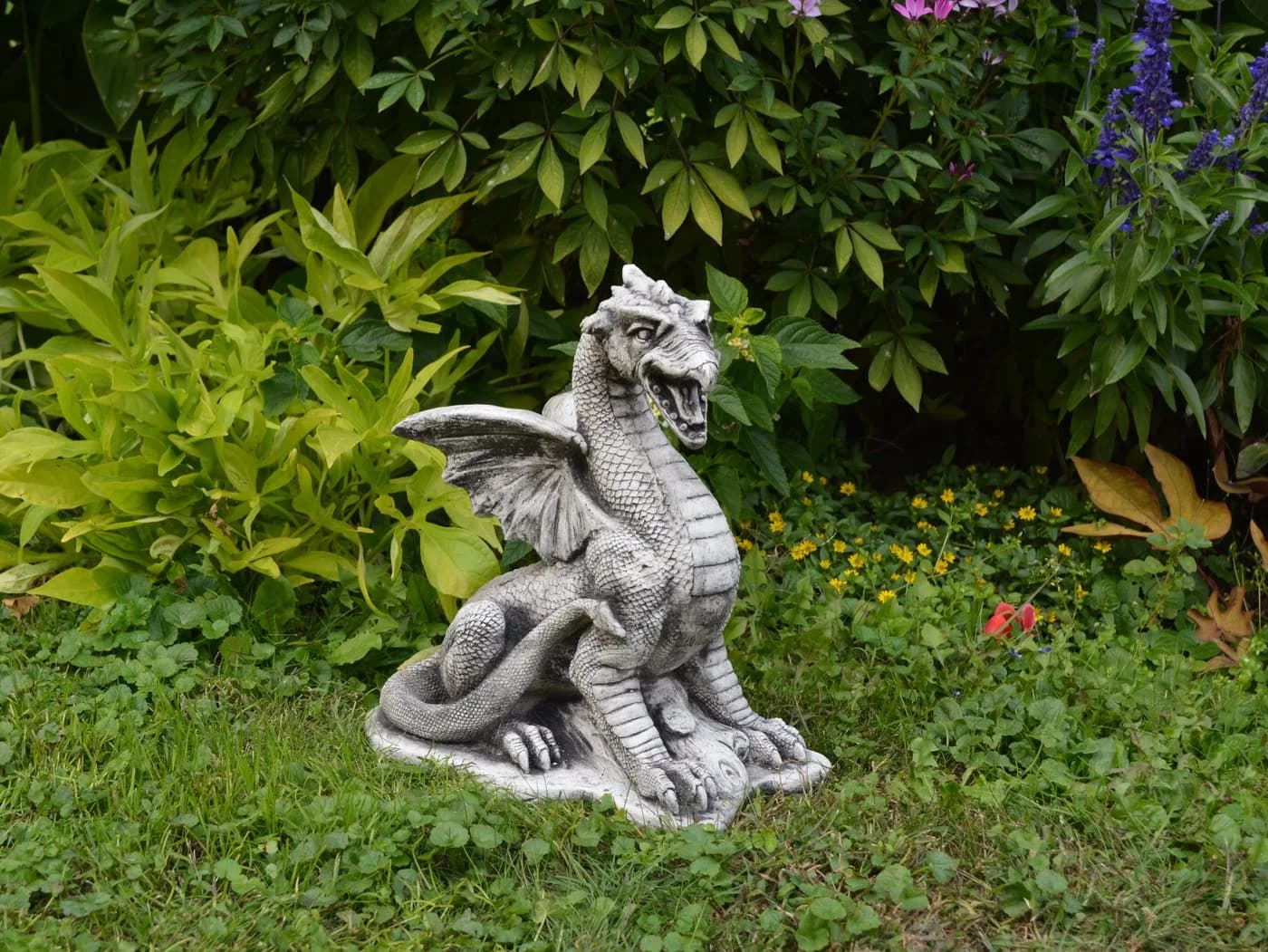 gartendekoparadies.de Gartenfigur Sagenhafter Drache Grau - Bild 5