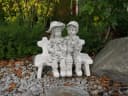 gartendekoparadies.de Steinfigur Junge und Mädchen auf Bank Grau Bild 5