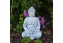gartendekoparadies.de Buddha Steinfigur Grau Frostsicher Bild 2