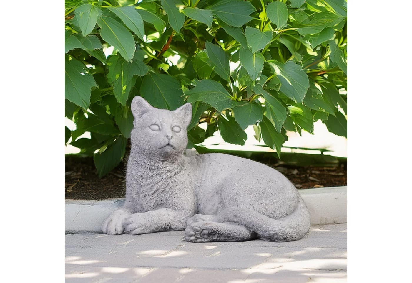 gartendekoparadies.de Gartenfigur Liegende Katze Grau Stein - Bild 2
