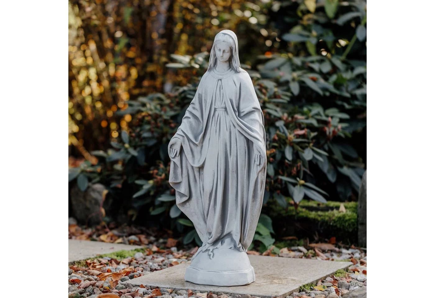 gartendekoparadies.de Gartenfigur Statue Madonna Mutter Maria Steinfigur Grau - Bild 2