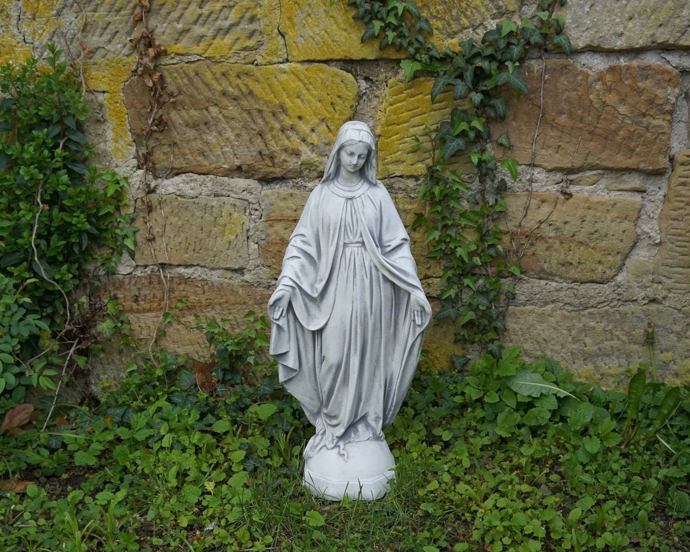 gartendekoparadies.de Gartenfigur Statue Madonna Mutter Maria Steinfigur Grau - Bild 5