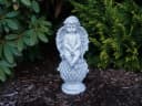 Gartenfigur Engel auf Kugel Grabengel Steinfigur 37 cm 6 kg Frostsicher Bild 3