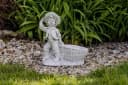 gartendekoparadies.de Pflanzkübel Junge mit Blütentopf Grau Frostsicher Bild 4