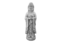 gartendekoparadies.de Gartenfigur stehender Buddha Mönch Grau Stein Bild 1
