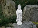 gartendekoparadies.de Gartenfigur stehender Buddha Mönch Grau Stein Bild 3