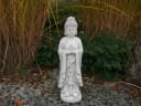 gartendekoparadies.de Gartenfigur stehender Buddha Mönch Grau Stein Bild 4