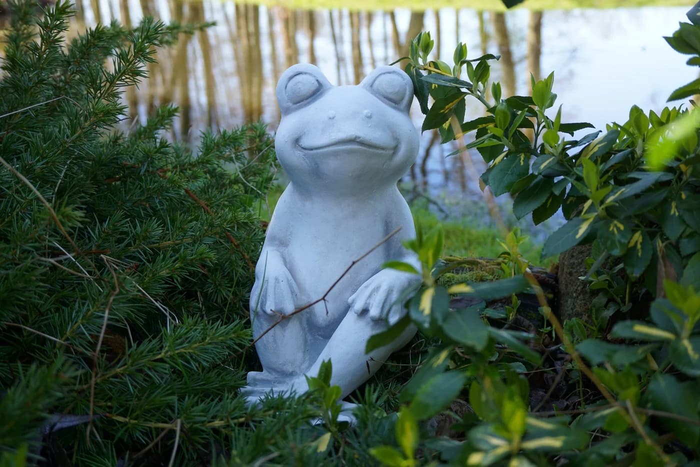 gartendekoparadies.de Gartenfigur Froggi Frosch Frostsicher Grau - Bild 3