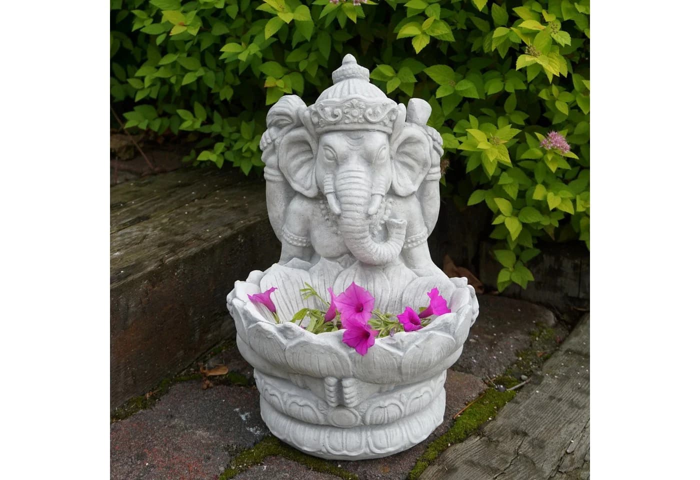Gartendekoparadies.de Ganesha Steinfigur Grau Frostsicher - Bild 2
