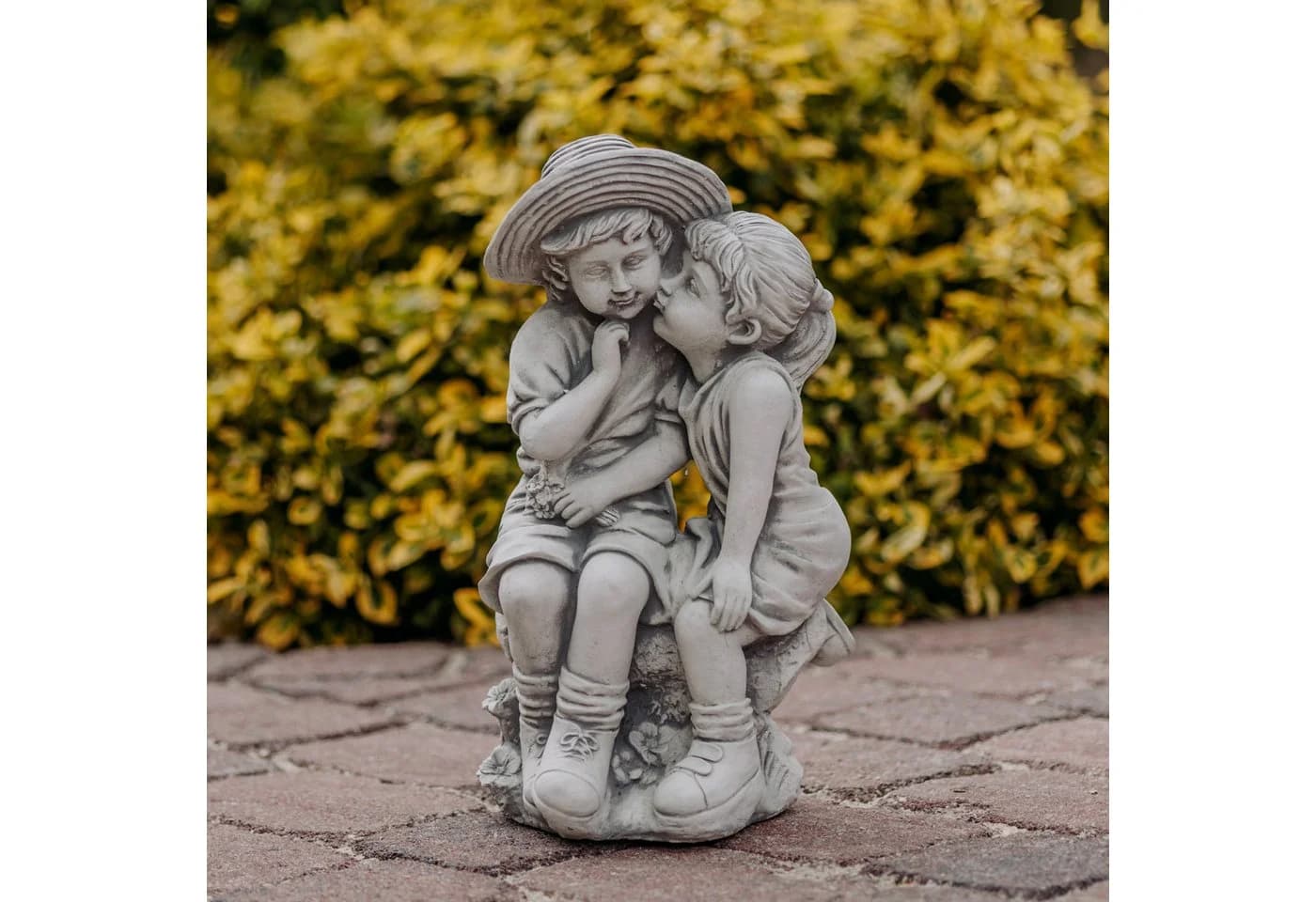 gartendekoparadies.de Gartenfigur Junge und Mädchen Figur Steinfigur 43 cm - Bild 2