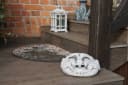 Gartenfigur Lustiges Gesicht Steinkopf Grau Frostsicher Bild 5