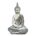 gartendekoparadies.de Thailändische Buddha Statue Grau Steinguss 49 cm Bild 2