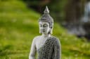gartendekoparadies.de Thailändische Buddha Statue Grau Steinguss 49 cm Bild 5