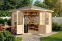 Alpholz Gartenhaus Monica 5-Eck Holz Naturbelassen Bild 1