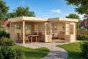 Alpholz Gartenhaus Pepe 5-Eck Massivholz Naturbelassen Bild 1