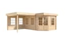 Alpholz Gartenhaus Pepe 5-Eck Massivholz Naturbelassen Bild 5