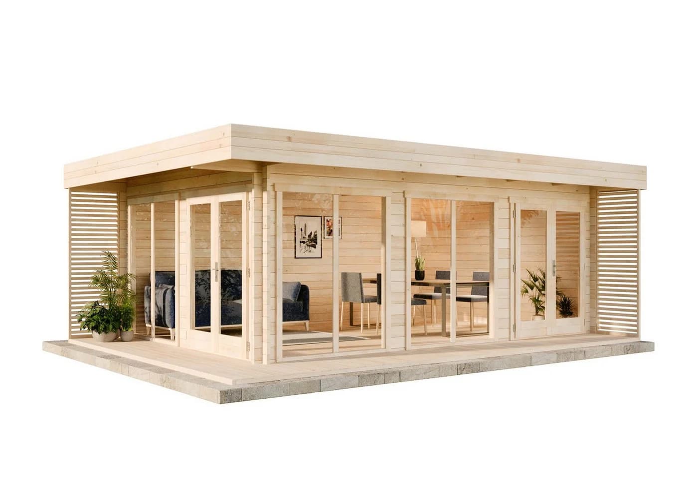 Alpholz Gardenlounge Viva B Gartenhaus 44mm Wandstärke Naturbelassen - Bild 5