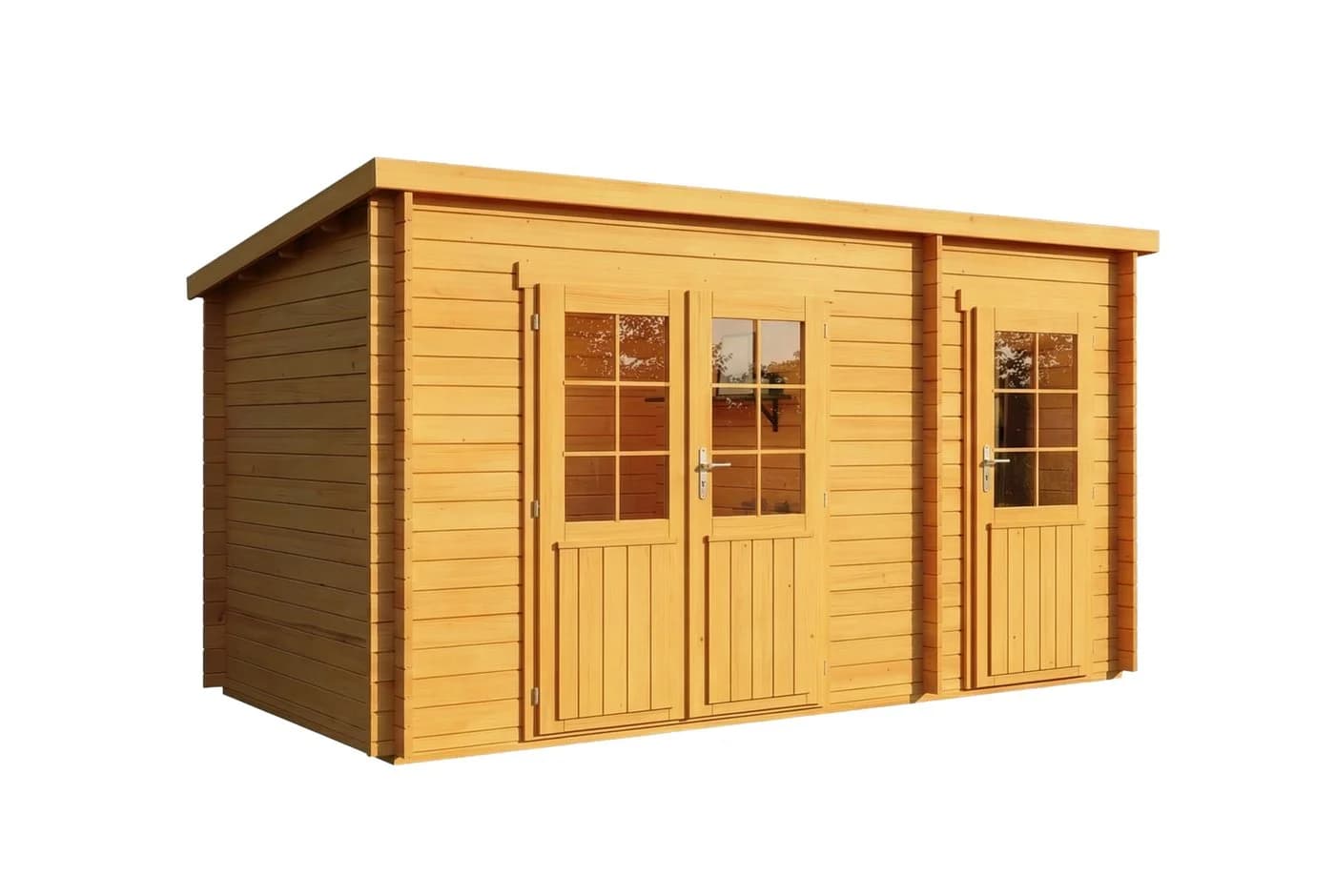 Alpholz Gartenhaus Maria mit Anbau Pinie 28mm Wandstärke - Bild 5
