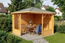 Pavillon aus Massivholz Pinie, 5-Eck, Natur Bild 2