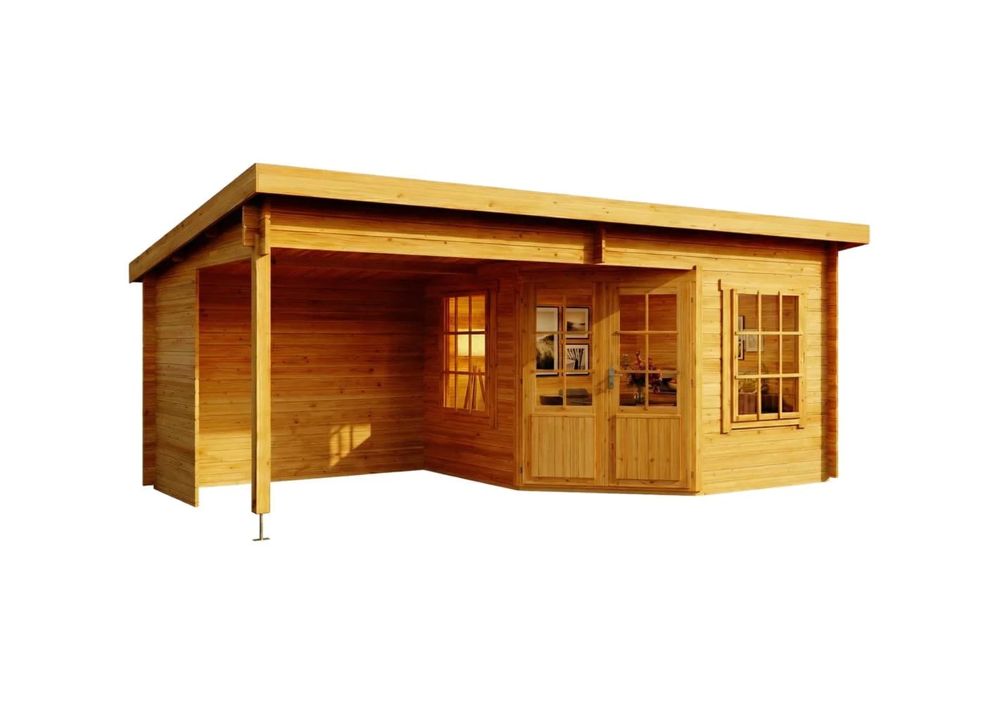 Alpholz Gartenhaus Carl 598x300 cm Pinie 28mm Wandstärke - Bild 4