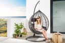 riess-ambiente Hängesessel LOFT Anthrazit Grau Polyrattan mit Kissen Bild 2