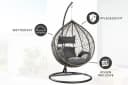 riess-ambiente Hängesessel LOFT Anthrazit Grau Polyrattan mit Kissen Bild 4