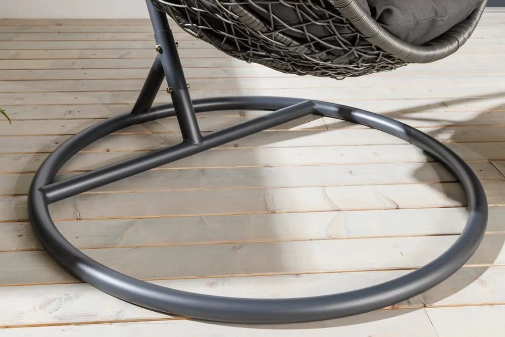 riess-ambiente Hängesessel LOFT Anthrazit Grau Polyrattan mit Kissen - Bild 5
