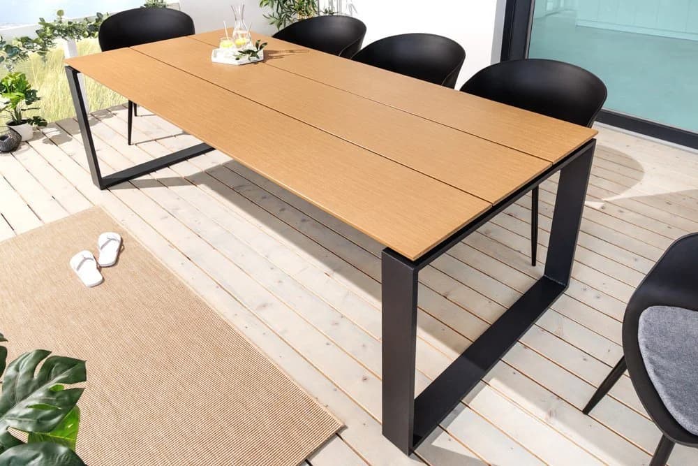 riess-ambiente Gartentisch FLOATING 210cm Natur/Schwarz WPC Aluminium - Bild 2